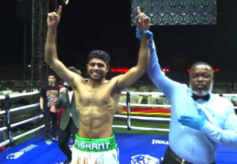 the_bridge_in's tweet photo. #News | Nishant Dev remains unbeaten in his debut year on pro-boxing circuit.
He scored his fifth consecutive win after a 4th round knockout victory over Ally Mbukwa of Tanzania in men's welterweight category.
#ProBoxing #nishantdev #Boxing https://t.co/yKZlWehXw0