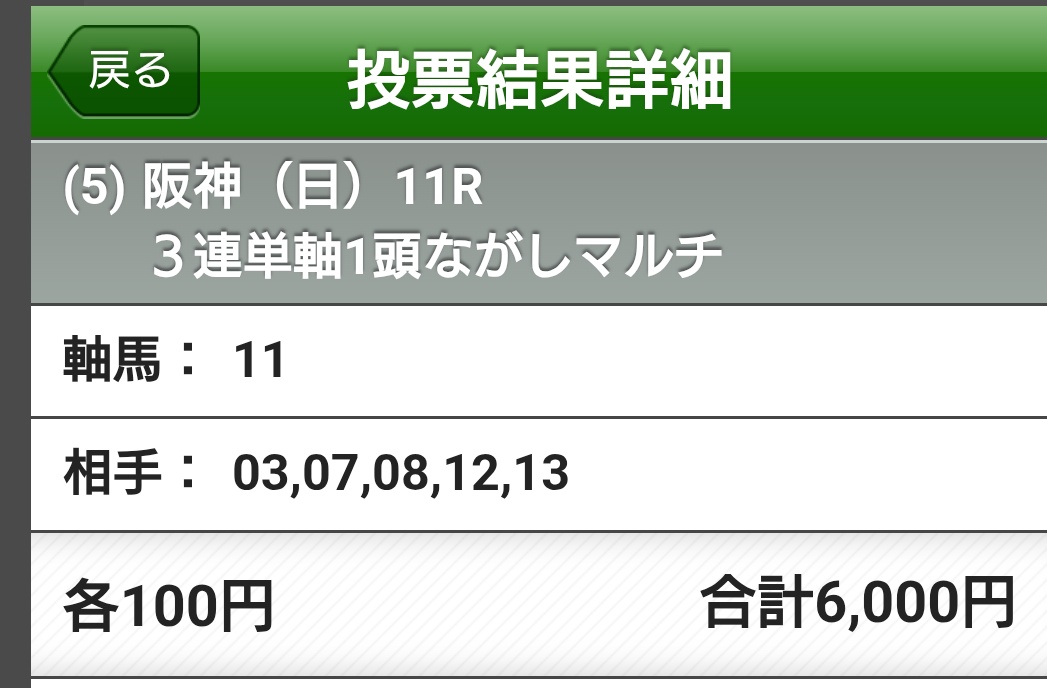 亀さんへ これが本命！ 残りは本命の抑え買ってるだけなので当たっても