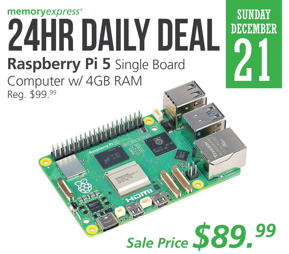 24hrDailyDeal: The RaspberryPi 5 4GB Edition is built using the