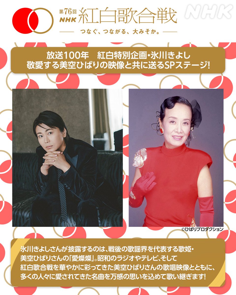 🔴第76回 #NHK紅白 ⚪️ ＜今年の見どころ7️⃣＞ 📺放送100年 紅白
