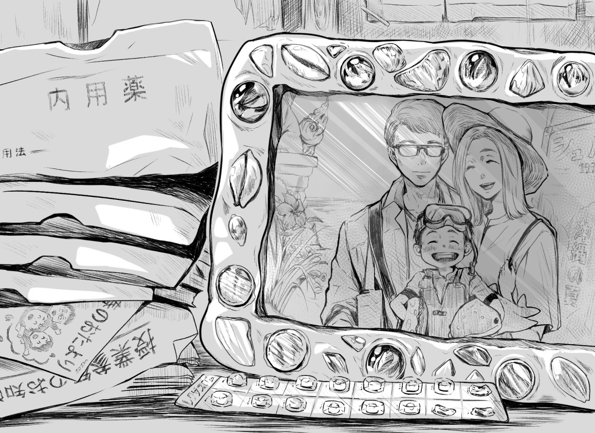 見つめる人あなたの帰りを待つている絵 情報を密に」描いた絵が好き。秘密を共有したくなる。