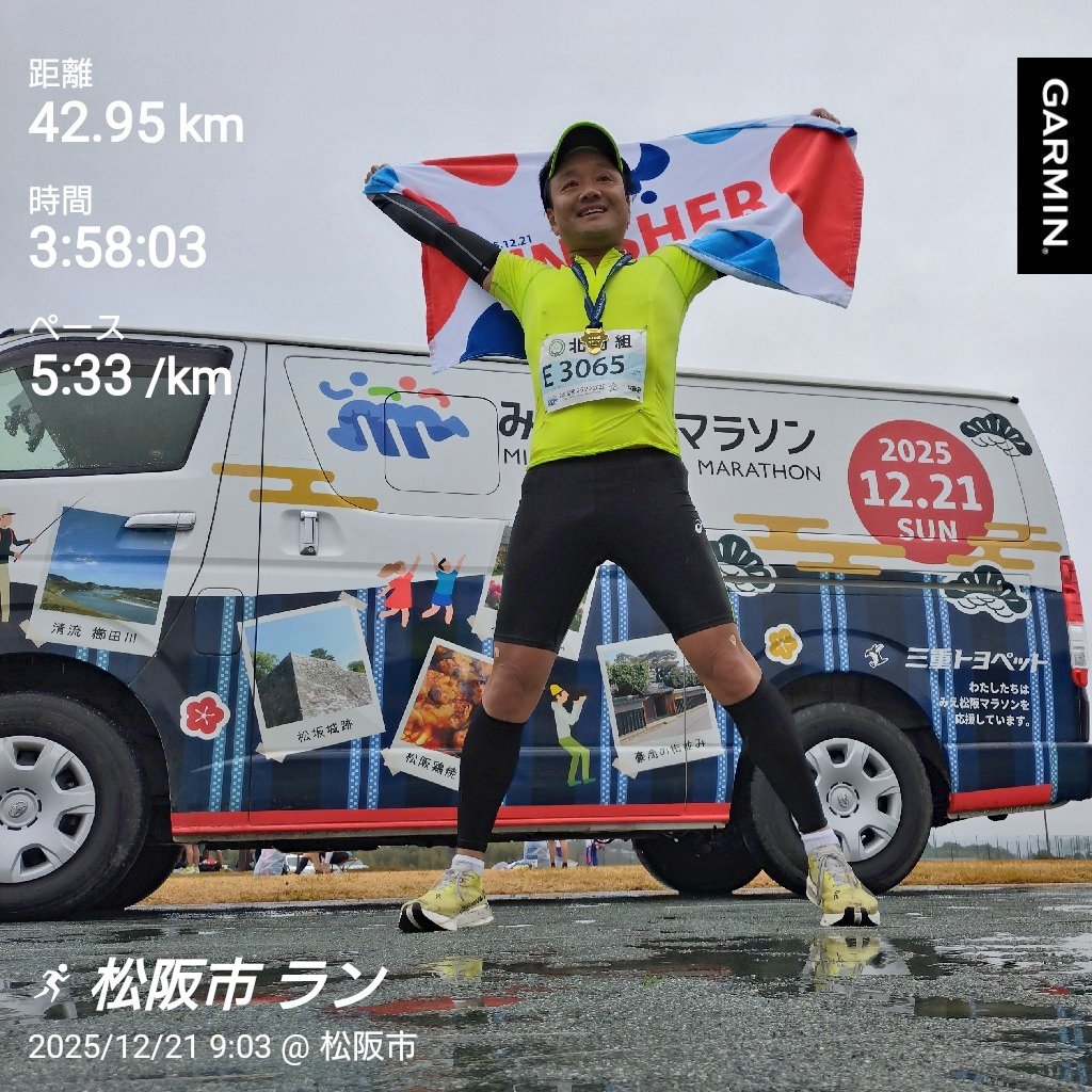 murdar_s's tweet photo. みえ松阪マラソン2025完走しました。肉エイド全種制覇してお腹いっぱいです。
#みえ松阪マラソン
#みえ松阪マラソン2025
#garmin #beatyesterday https://t.co/krV92V1NgX