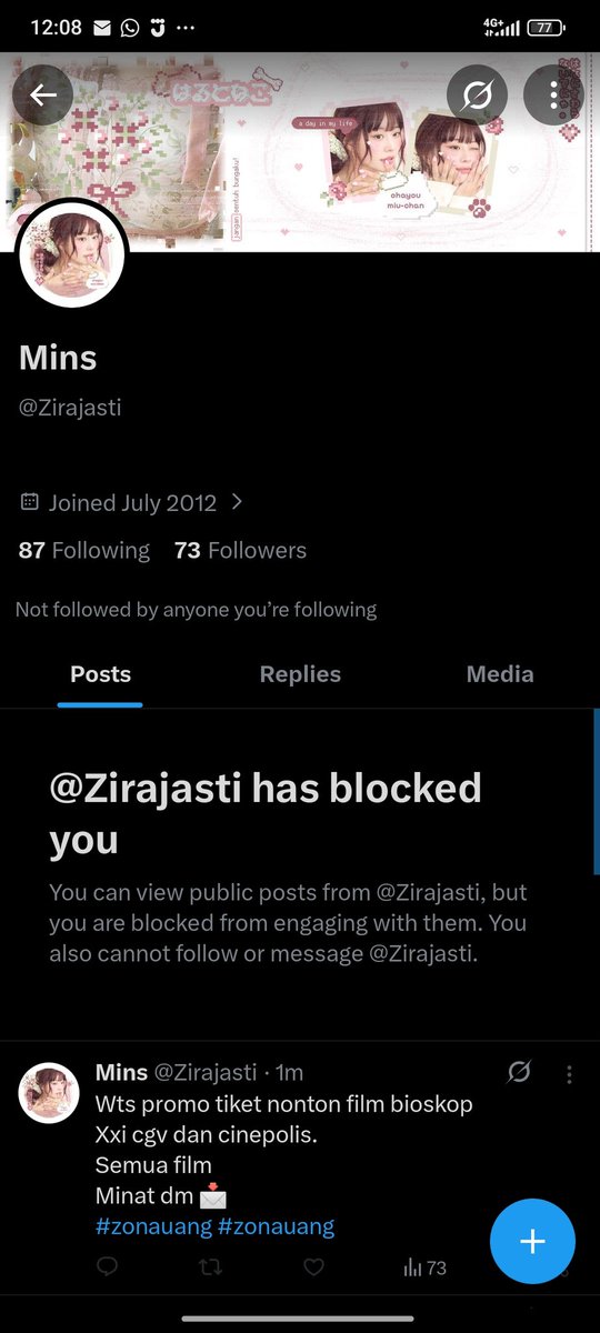 phiandtoo's tweet image. PENIPU JUAL TIKET PROMO BIOSKOP @/Zirajasti #zonauang #zonajajan️️ Wts Promo tiket Xxl cgv cinepolis