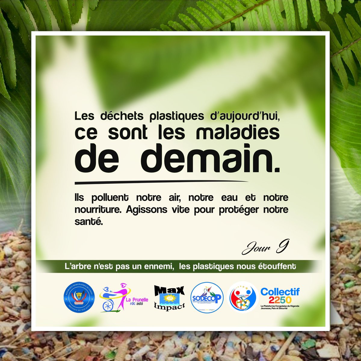 Les déchets #plastiques d’aujourd’hui, ce sont les maladies de demain. Ils #polluent notre air, notre eau et notre #nourriture. Agissons vite pour protéger notre santé.

#LArbreNEstPasUnEnnemi, #lesPlastiquesNousEtouffent