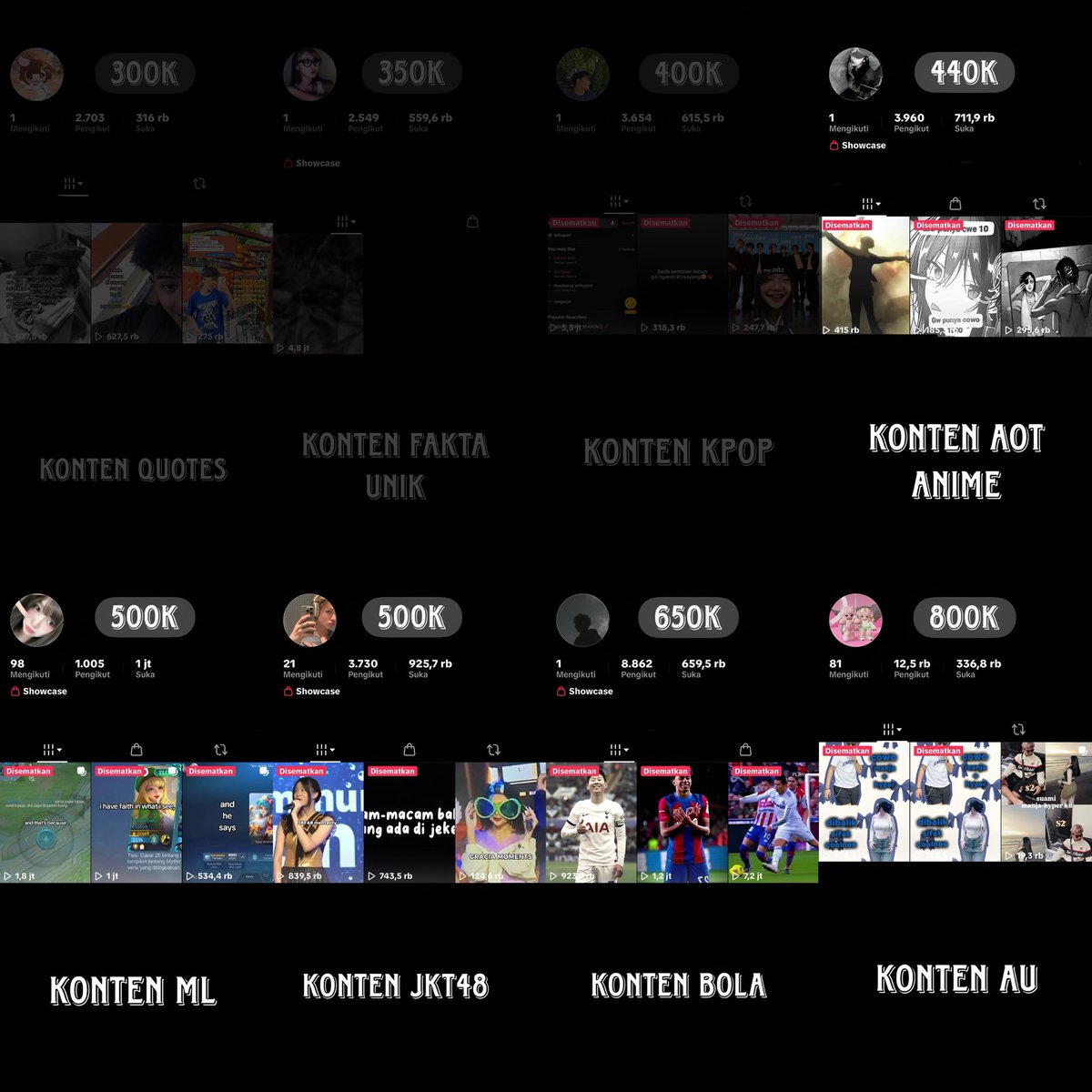 Ratu🍯 JUAL AKUN TIKTOK 10K TESTI tweet media