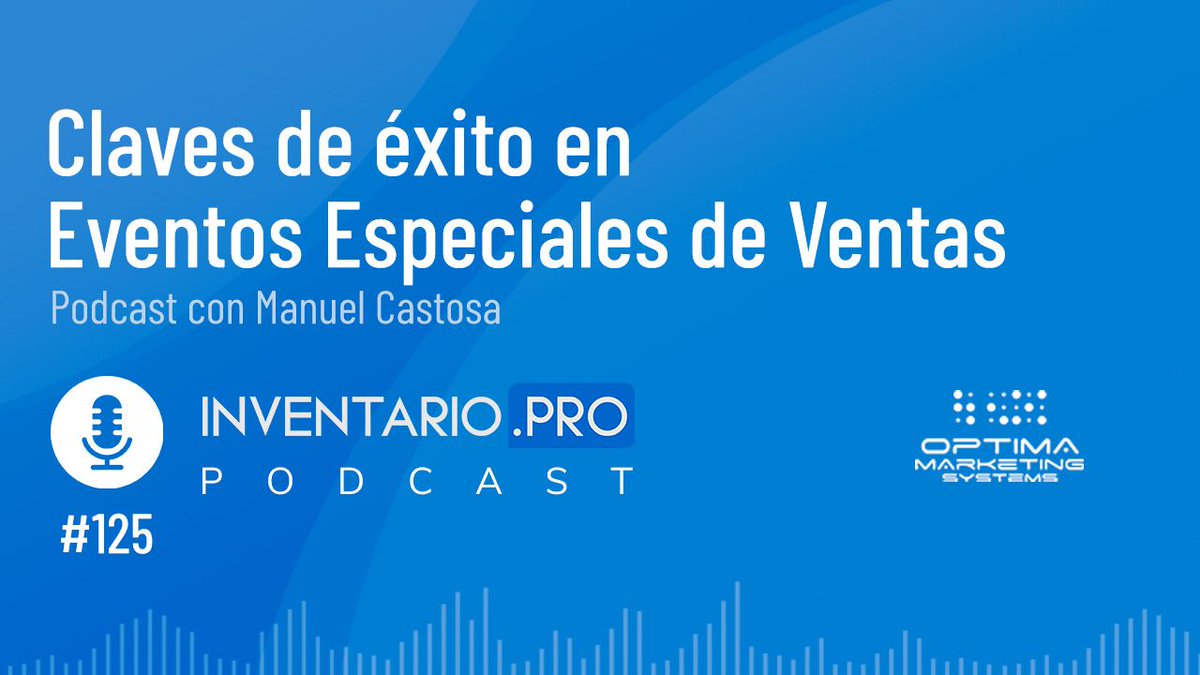 Os proponemos un podcast para este domingo, el episodio 125. Hablamos con Manuel Castosa (Optima Marketing Systems) sobre cómo nacieron los Special Days y cómo se han convertido en un canal para acelerar la venta coches. Una historia superinteresante. 
buff.ly/P71Gyru
