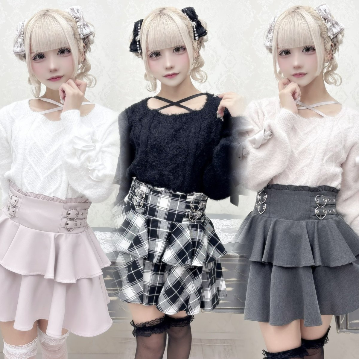 ＼りぼんが主役のあざとニット🐈🎀💭／
.
顔まわりをすっきり見せるスクエアネックにトレンドの首元クロスディテール🎀
フロントにはハートのケーブル編みとサイドのリボンが丁度良い甘さのガーリーニット🎀💭
冬コーデを一気に甘くする1枚、
まだ全色選べます...🧁🥄🎀
.
🛒 lilimpark.jp/shopdetail/000…