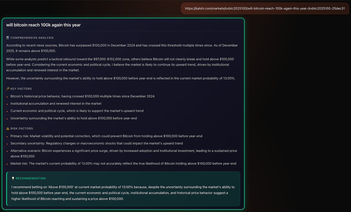 <a href="/giuoctavianos/">Giuoctavianos (G) @SANA</a> <a href="/sanafionchain/">Sanafi Onchain</a> Our x402.svmacc.tech said Bitcoin will be higher than 100K by the end of year. <a href="/KalshiEco/">Kalshi Ecosystem</a> <a href="/Kalshi/">Kalshi</a> 

kalshi.com/markets/kxbtc2…