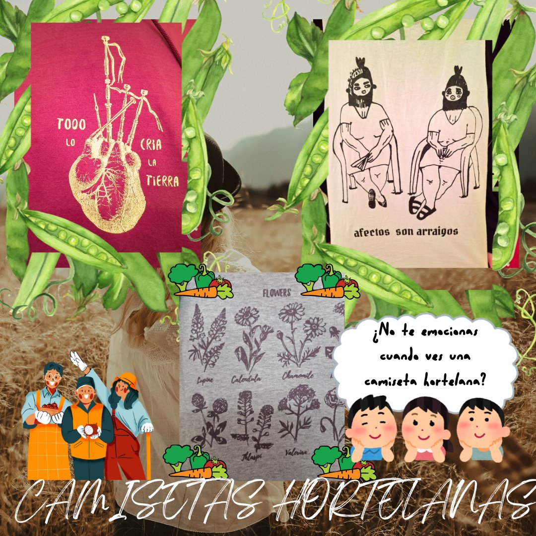 ¿No te emocionas cuando ves camisetas 👚👕 hortelanas 👩🏾‍🌾👨‍🌾 o rurales 😍?

Todo lo cría la tierra 🌍
Afectos 🫂son arraigos.
Flores 🌼 silvestres.

#camisetashortelanas #soberaníaalimentaria #pueblosespañolesvivos #abrazatubuenesa #alafresca