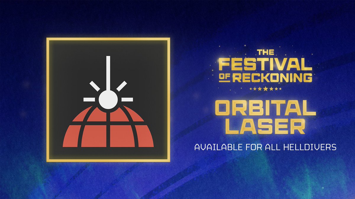 helldivers2's tweet image. The Spirit of Reckoning has left a present for all Helldivers, who proved their virtue this year through unhesitating sacrifice in defense of Freedom. 

All Helldivers will find the Orbital Laser Stratagem waiting in their Armory.