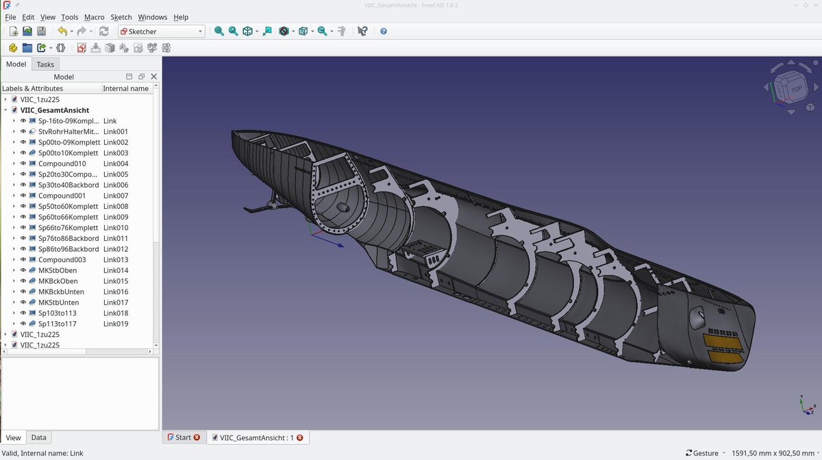 FreeCADNews's tweet image. #MadeWithFreeCAD #FromFreeCADtotheRealWorld
3 meters long - scaled down (1:22,5) replica that will become RC equipped. Props to 'hds' on their 2nd #FreeCAD designed VIIC model.
forum.freecad.org/viewtopic.php?…
