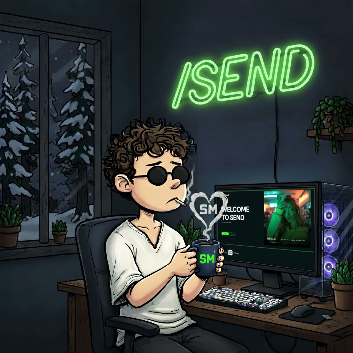 Send's tweet image. Send morning!

Happy Senday 💚