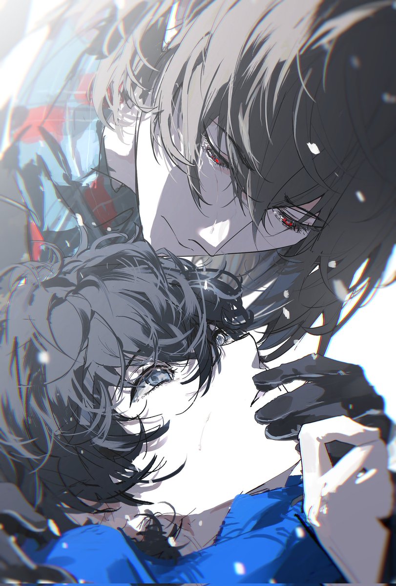 metoerwarrior's tweet image. 偽りの幸せでもいいと告げる口 君がそっと塞ぐ

#主明 #shuake