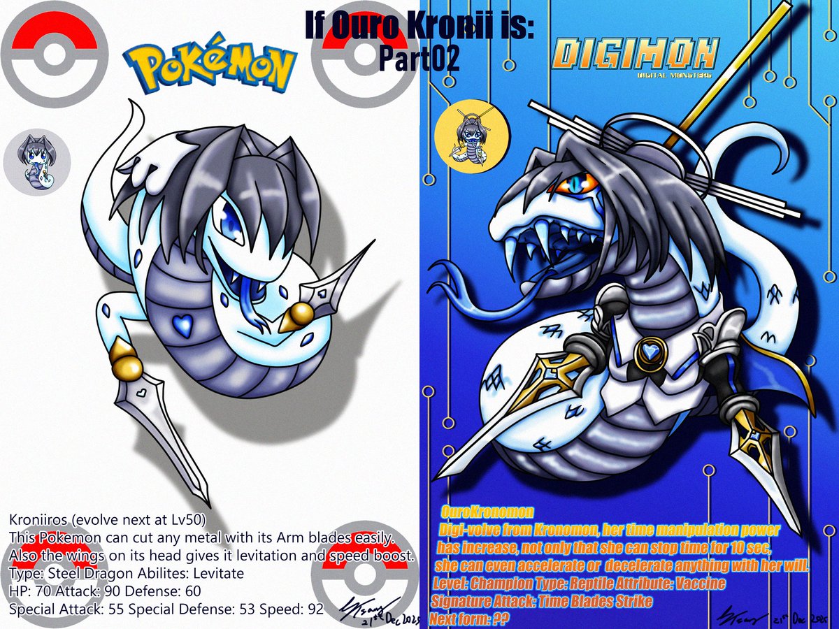 What if Ouro Kronii is Pokemon or Digimon 02 #kronillust