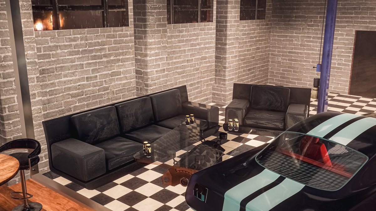 Neomance's tweet photo. Garage 56 : Drinks And Motorsports
ガレージ56：ドリンクとモータースポーツ

World : Garage56 Speak Easy
Author : TsunomakiJesus

World URL :
https://t.co/AAtiUoyTMB

#VRChat_world紹介 #Neo写真 https://t.co/8TP6W04XbZ