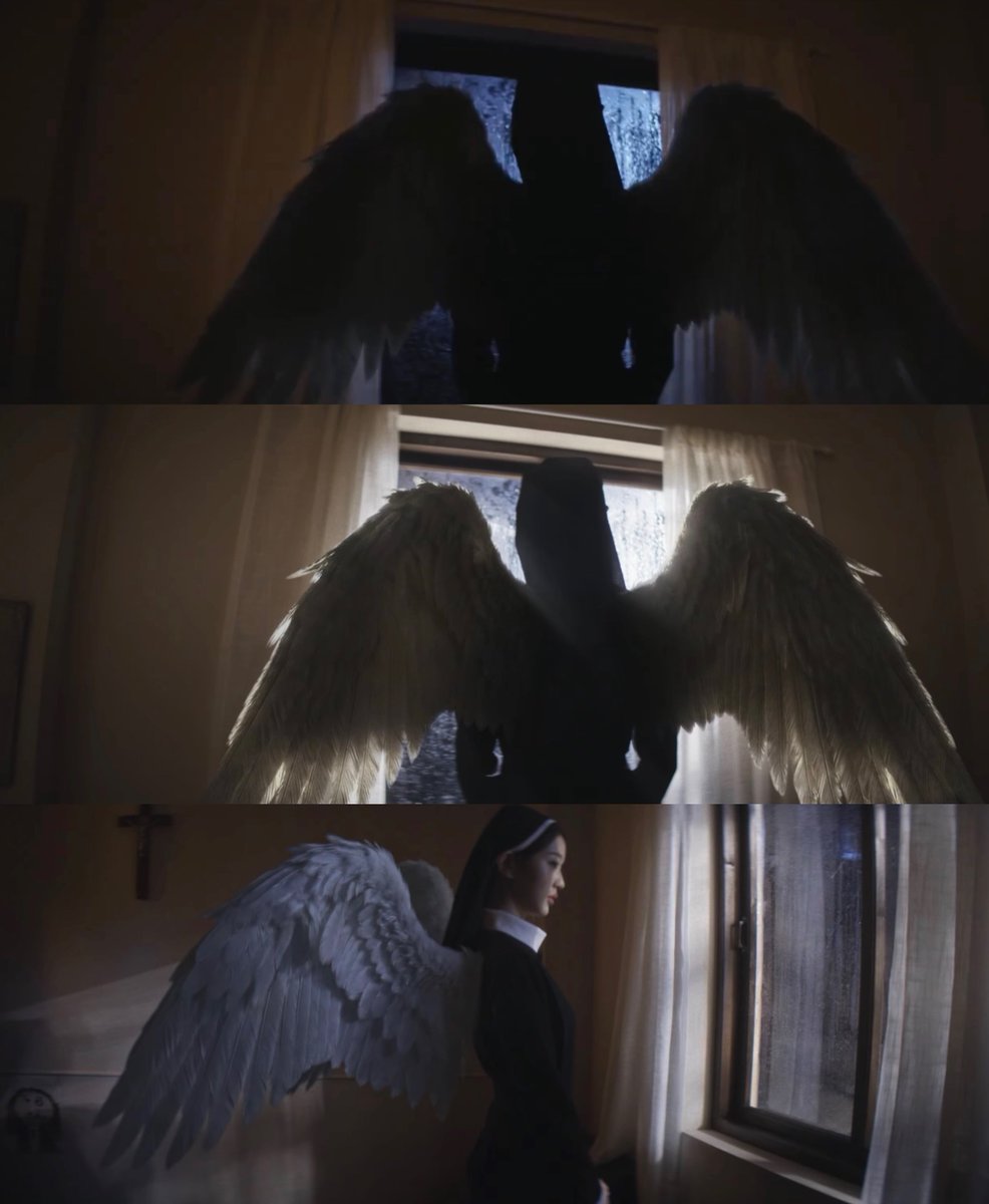 this scene with Gabriella wings 🪽 and the lightning illuminating the room was amazing