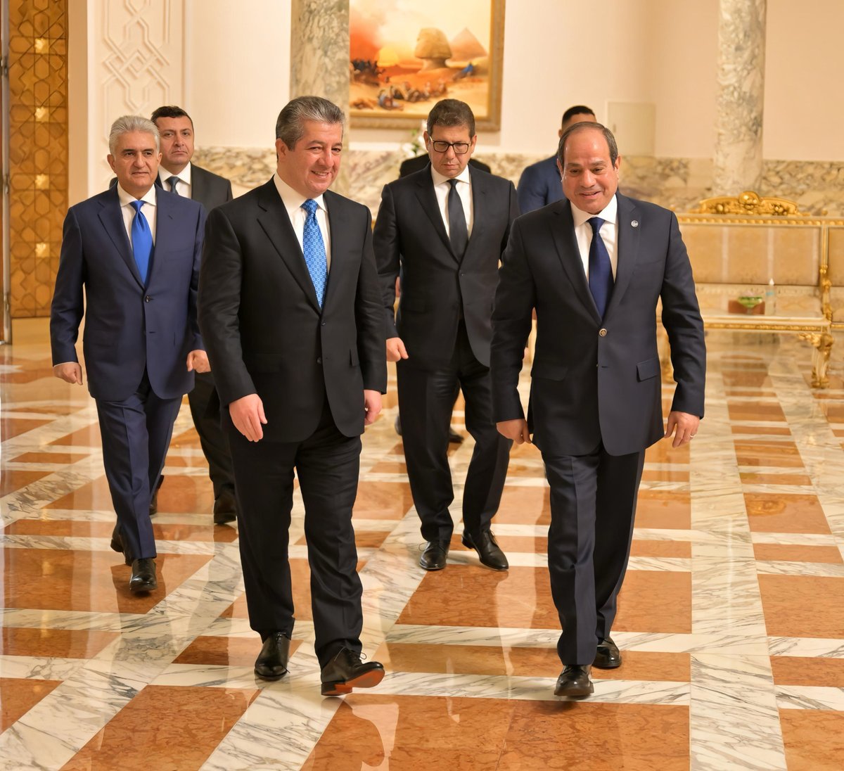 Pleased to meet with H.E. President <a href="/AlsisiOfficial/">Abdelfattah Elsisi</a>. We agreed to enhance coordination to protect stability in the Kurdistan Region, Iraq, and the wider region.

We stressed closer ties between the Kurdistan Region and Egypt, particularly in investment and trade.