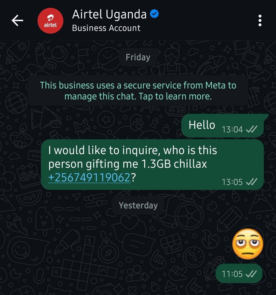 GFolyfe's tweet photo. @AirtelBusinessU @Airtel_Ug @AirtelUGMD why doesn't airtel nolonger respond to messages? Is this service now off? https://t.co/FTzB0mo3YS