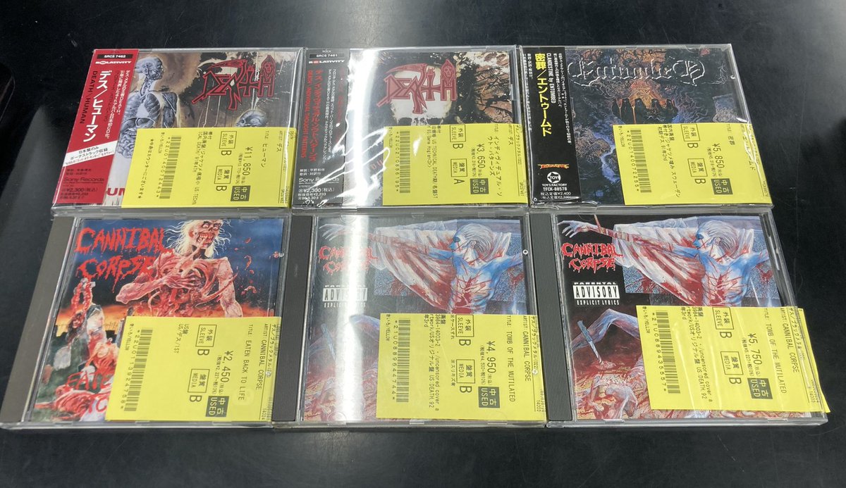 ✨中古品新着情報✨ BROKEN HOPE、CANNIBAL CORPSE、DEATH等の初期デス