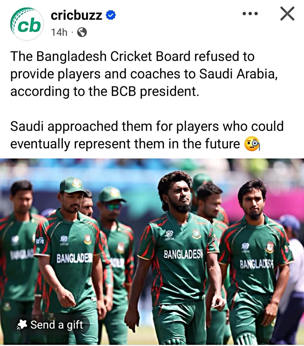 सुपरपावर बांग्लादेश, 26 साल से खुद क्रिकेट खेल रहा है लेकिन कोई सुधार नहीं हुआ।

असल में सऊदी अरब को कंस्ट्रक्शन वर्कर्स की ज़रूरत है, क्रिकेट तो बस एक बहाना है। 😆