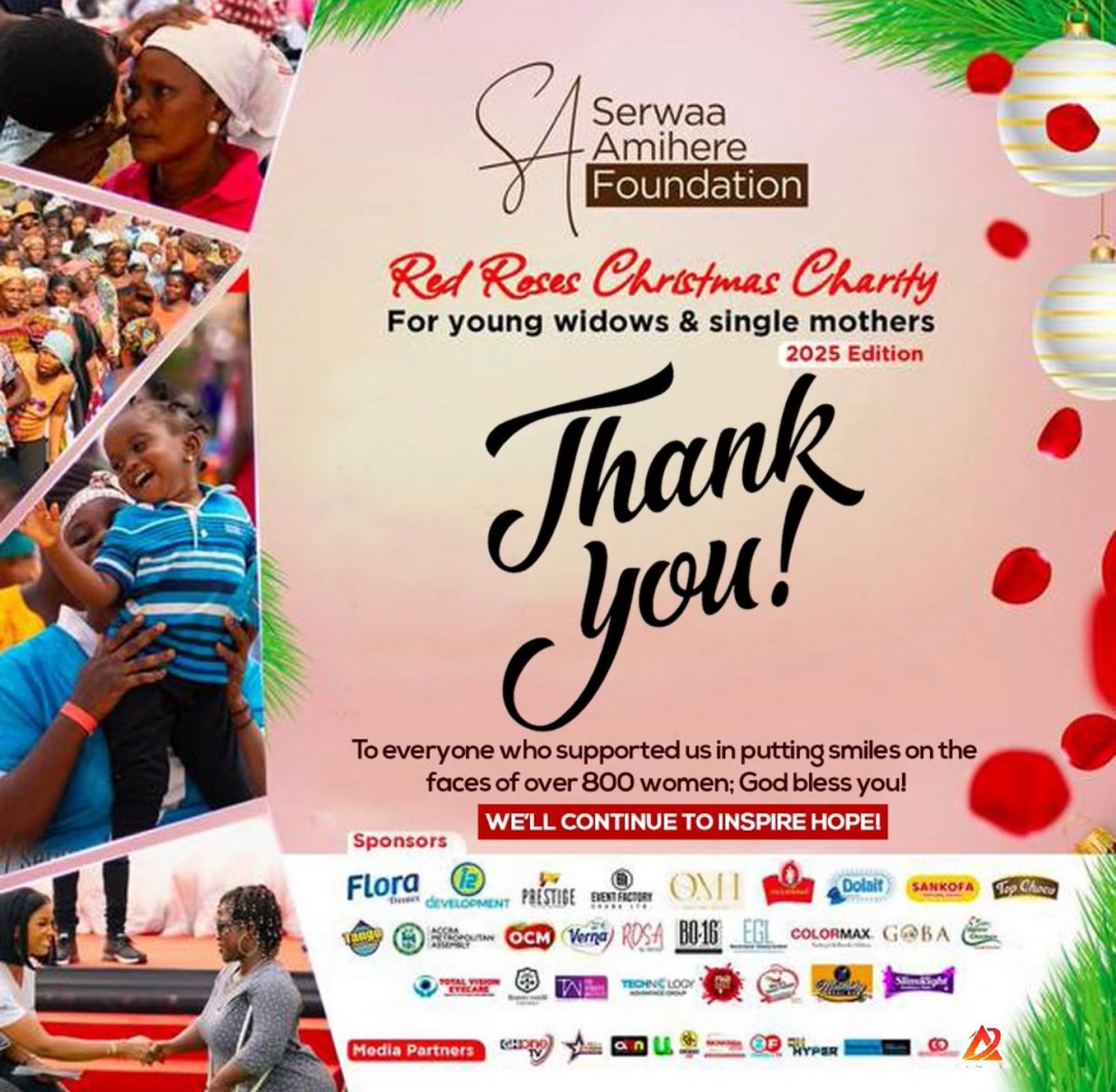 Huge thanks to everyone who supported the Serwaa Amihere Foundation charity event.
Your support empowered over 800 amazing women yesterday.

We are sincerely grateful 🙏🏻