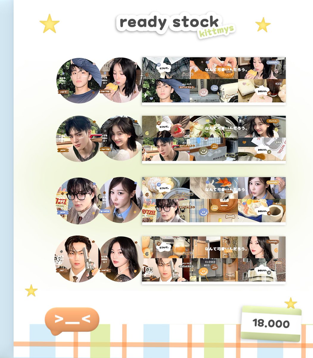 kittmys's tweet image. help RT thankyou! ⭐️ #zonauang 

aku ada 8 layout couple pacaran ready stock pricenya 18.OOO / each avail retext ia banyak varian couple check ALT &amp;gt;___&amp;lt; yang mau jajan sung DM aja 🍏 aku juga open by request katalog ini (+2k) &amp;lt;3