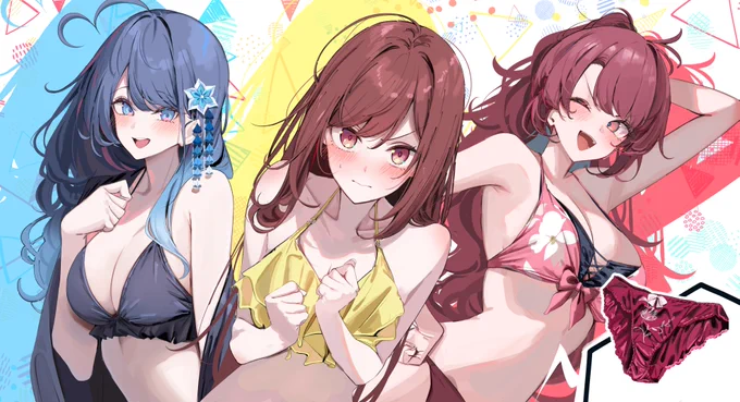 「「「私の水着が1番だよね!」」」 #おさもぶ