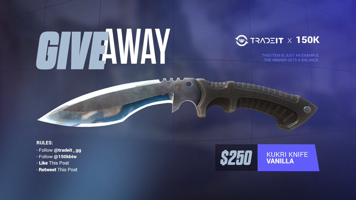 150kbtw's tweet image. 🚨🚨 $250 GIVEAWAY 🚨🚨

Giving back with @tradeit_gg  one person wins $250 🔥

👇 HOW TO ENTER👇

✅ Follow @tradeit_gg &amp;amp; @150kbtw
💬 Reply and tag 2+ friends
❤️ Like &amp;amp; 🔁 RT

Winner rolled in 2 weeks
Spam those replies good luck 🚀
