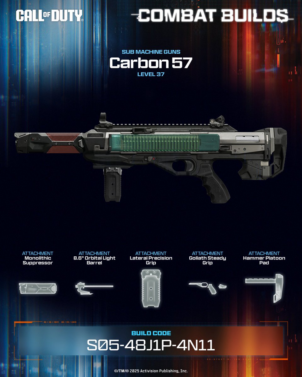 Stay quiet. Stay deadly. The Carbon 57 SMG stealth build keeps your presence low and your impact high with tight recoil, smooth handling, and suppressed where it counts 😶‍🌫️

💥 Equip this build now ➡️ S05-48J1P-4N11 #CallOfDuty #CODCombatBuilds
