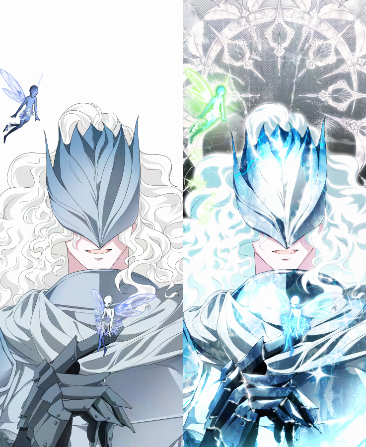 니나와 아드리안 외에도
애정을 담아 작업했던 두 정령들
화려한 디자인이라 보정하는 재미가 있었어요 🌞