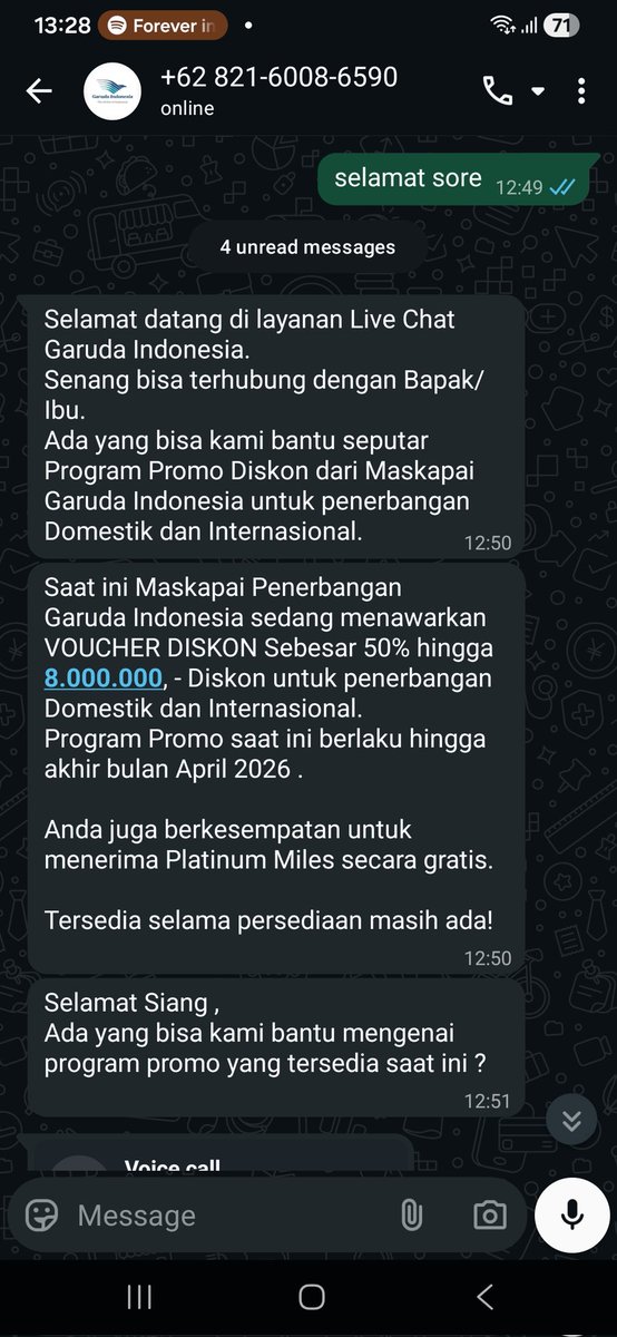Moonnote's tweet photo. baru aja dapet telpon (WA) dari @IndonesiaGaruda 
nomer WA tsb saya dapatkan dari iklan di IG ...
lalu saya diarahkan klik tautan yg paling bawah.
saya yakin ini pasti bukan dari Garuda https://t.co/Bq8LPsMpVo