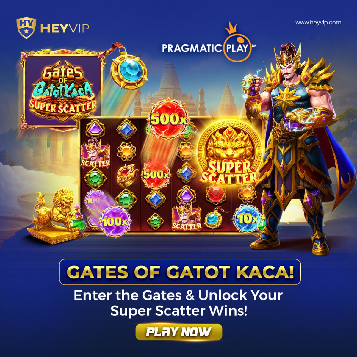 HEYVIPofficial's tweet photo. 💫Enter the PP Gates of Gatot Kaca!

⭐The Gates are open, the symbols are charged &amp; every spin brings you closer to unlocking heroic Super Scatter rewards.🎁

🎮 PLAY NOW &amp; feel the nonstop winning energy on HEYVIP.

#HEYVIPBonus #HEYVIPAlliance #GatesOfGatotKaca #SlotGame #Spin https://t.co/Z56PNv7NGd