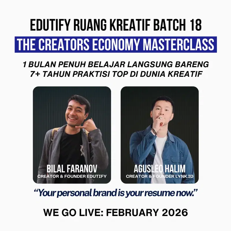 abdulsidik's tweet photo. Edutify Ruang Kreatif Batch 18 Segera daftar disini sebelum kehabisan >>> https://t.co/ka7orRAQEI https://t.co/qnbLDgUlXH
