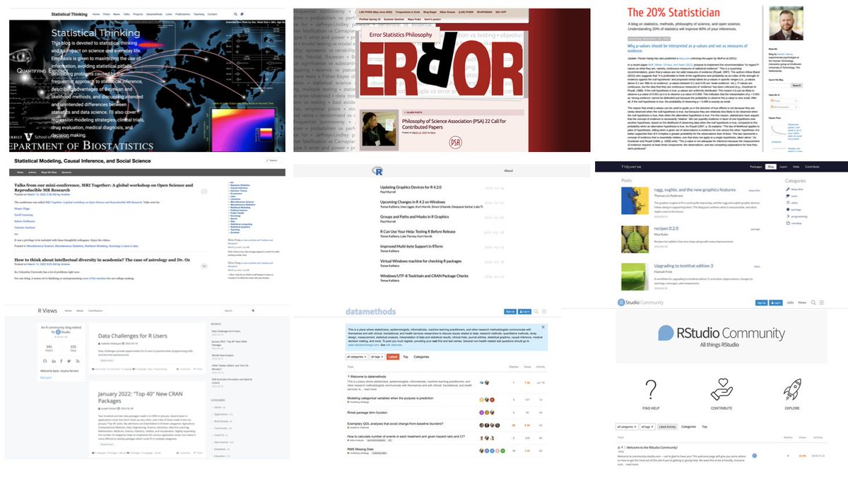📚🔍 𝗔𝗽𝗿𝗲𝗻𝗱𝗲 𝗘𝘀𝘁𝗮𝗱𝗶́𝘀𝘁𝗶𝗰𝗮 𝘆 𝗥 𝗰𝗼𝗻 𝗹𝗼𝘀 𝗠𝗲𝗷𝗼𝗿𝗲𝘀
9 sitios web que son auténticos tesoros para cualquier persona interesada en la estadística aplicada, el pensamiento crítico y la programación en R.

Rigor + humor académico + pasión por los datos👇