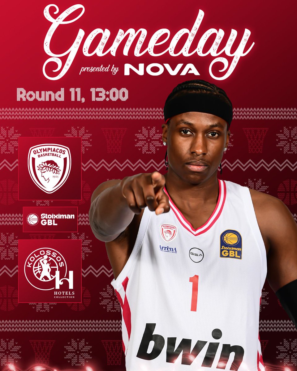 Olympiacos_BC's tweet image. 🔴⚪𝗜𝘁’𝘀 𝗚𝗮𝗺𝗲𝗱𝗮𝘆
🏀 @StoiximanGBL  - Round 11
🆚 @KolossosHHotels  
📌 #ThisIsPiraeus
📺 ERT2
🎟️ ticketmaster.gr/osfpbc/

#OlympiacosBC #WeAreOlympiacos #TogetherWeFight #OLYKOL