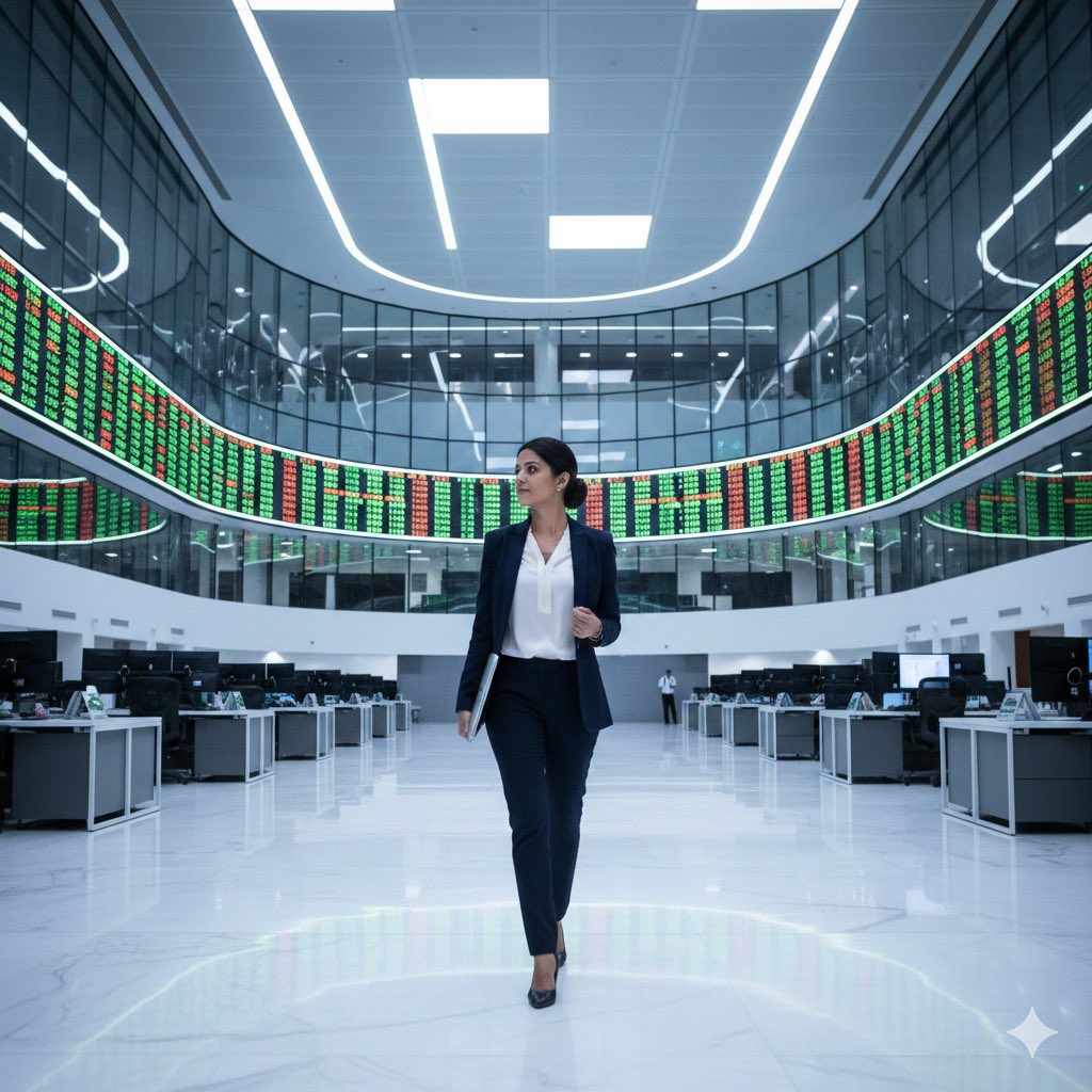 vasundhramohan's tweet image. Walking into a new era. 📈 Let the new beginning start where the pulse of the market meets the drive of a dream. #NewBeginnings #NSE #FinanceGoals