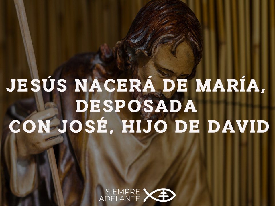 #EvangelioDelDía IV DOMINGO DE ADVIENTO. Mt 1, 18-24. “Jesús nacerá de María, desposada con José, hijo de David”.