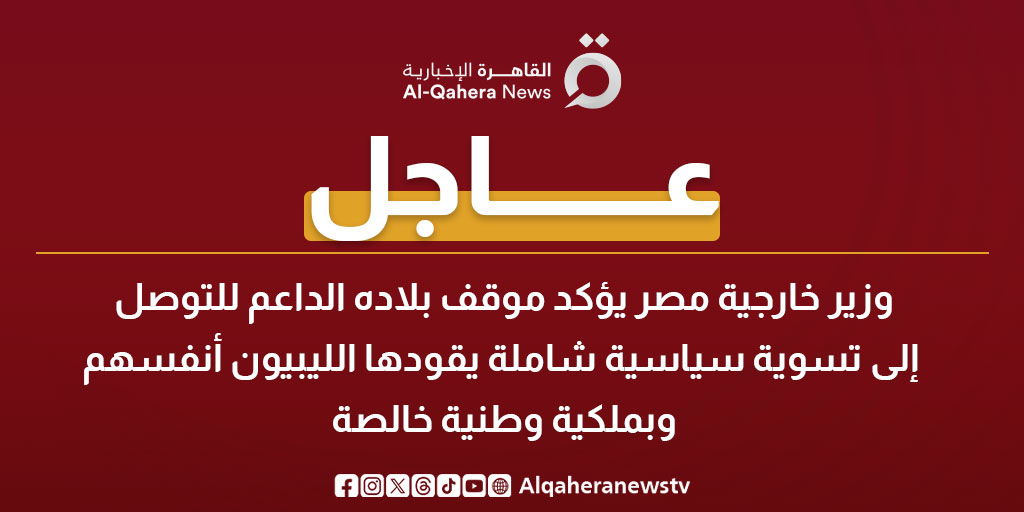 عاجل| وزير خارجية مصر يؤكد موقف بلاده الداعم للتوصل إلى تسوية سياسية شاملة يقودها الليبيون أنفسهم وبملكية وطنية خالصة 