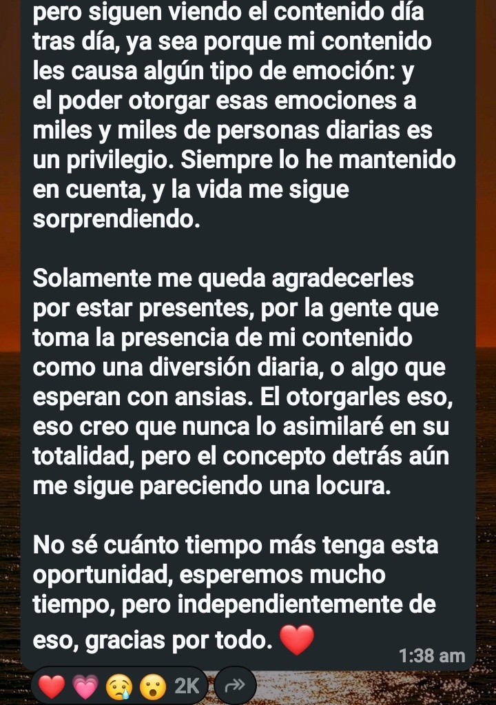 Eres una persona muy especial para la mayoría de nosotros, siempre he admirado la conexión que tienes con la comunidad donde siempre nos haces parte de algo, dónde nos haces sentir q encajamos, la salvación de muchos, estamos agradecidos contigo por todo

Te queremos mucho 🩷