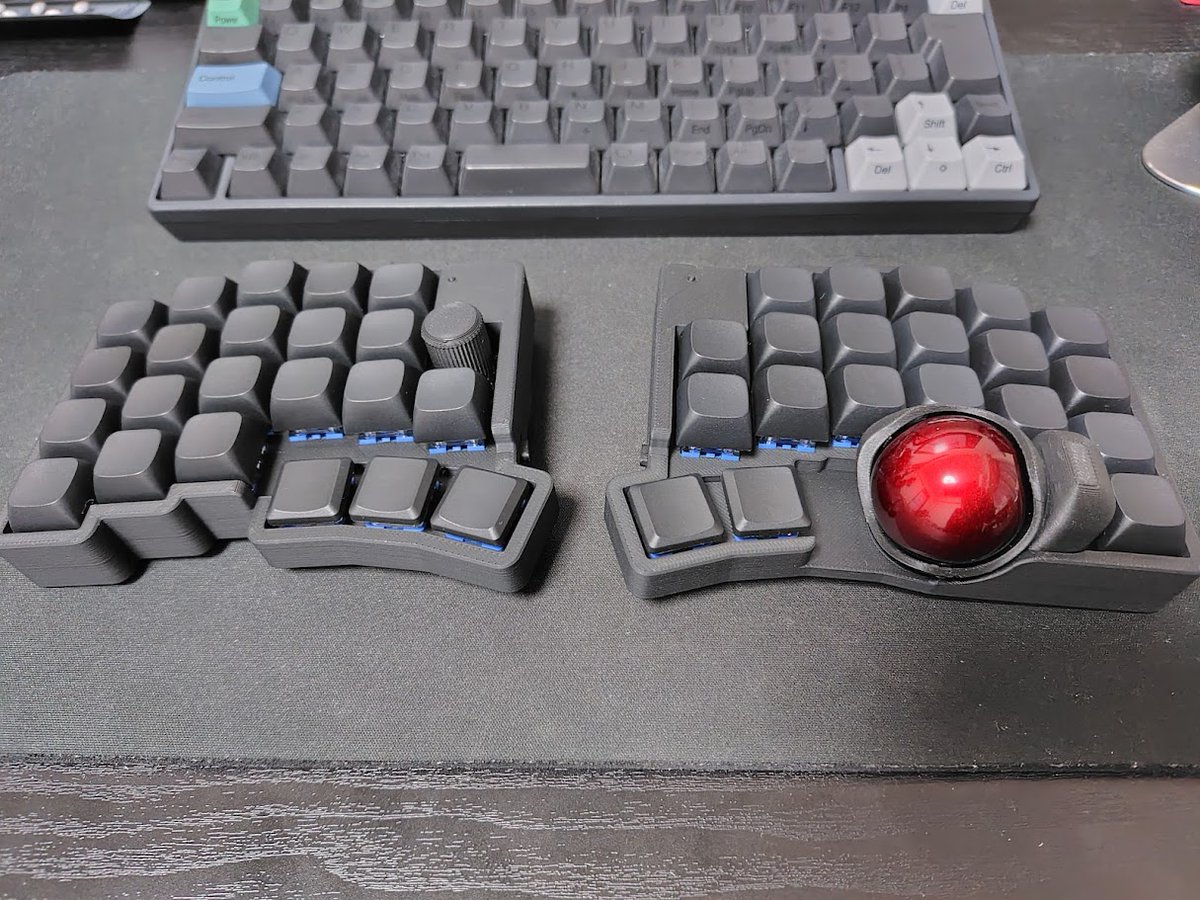 roBa 分割キーボード 黒 roBa フルセット 無線接続 左右分割 トラックボール キーボード 組立て