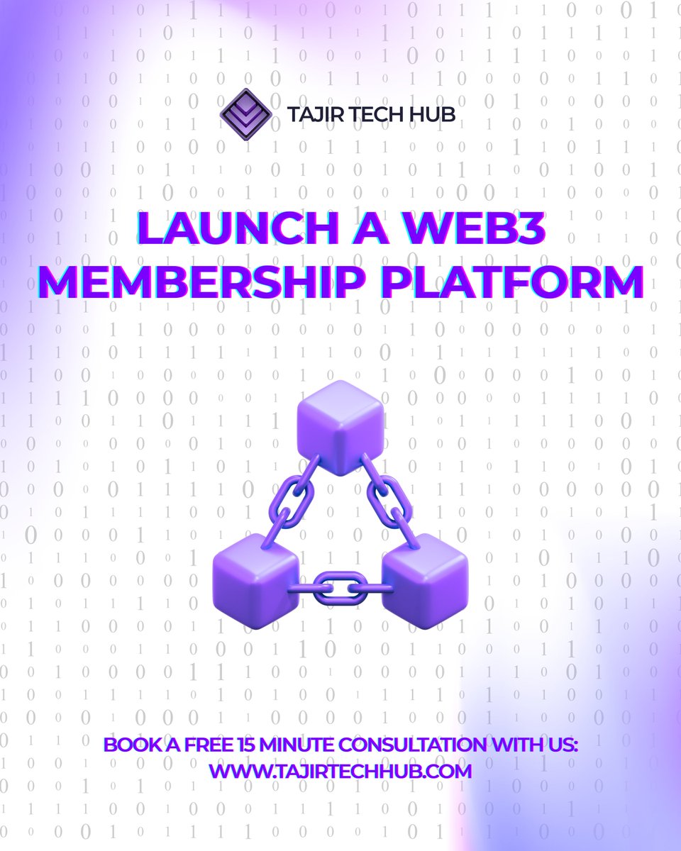 TajirTechHub's tweet photo. Give users digital ownership, exclusive access, and verifiable benefits through tokenized memberships 🎟️💠
Create your platform → https://t.co/9SxsQIVSbu
#Web3Memberships #TokenAccess #TajirTechHub #Decentralized #Cryptocurrency #DApps #Web3 #Bitcoin #Ethereum #Technology https://t.co/xhwElnIIee