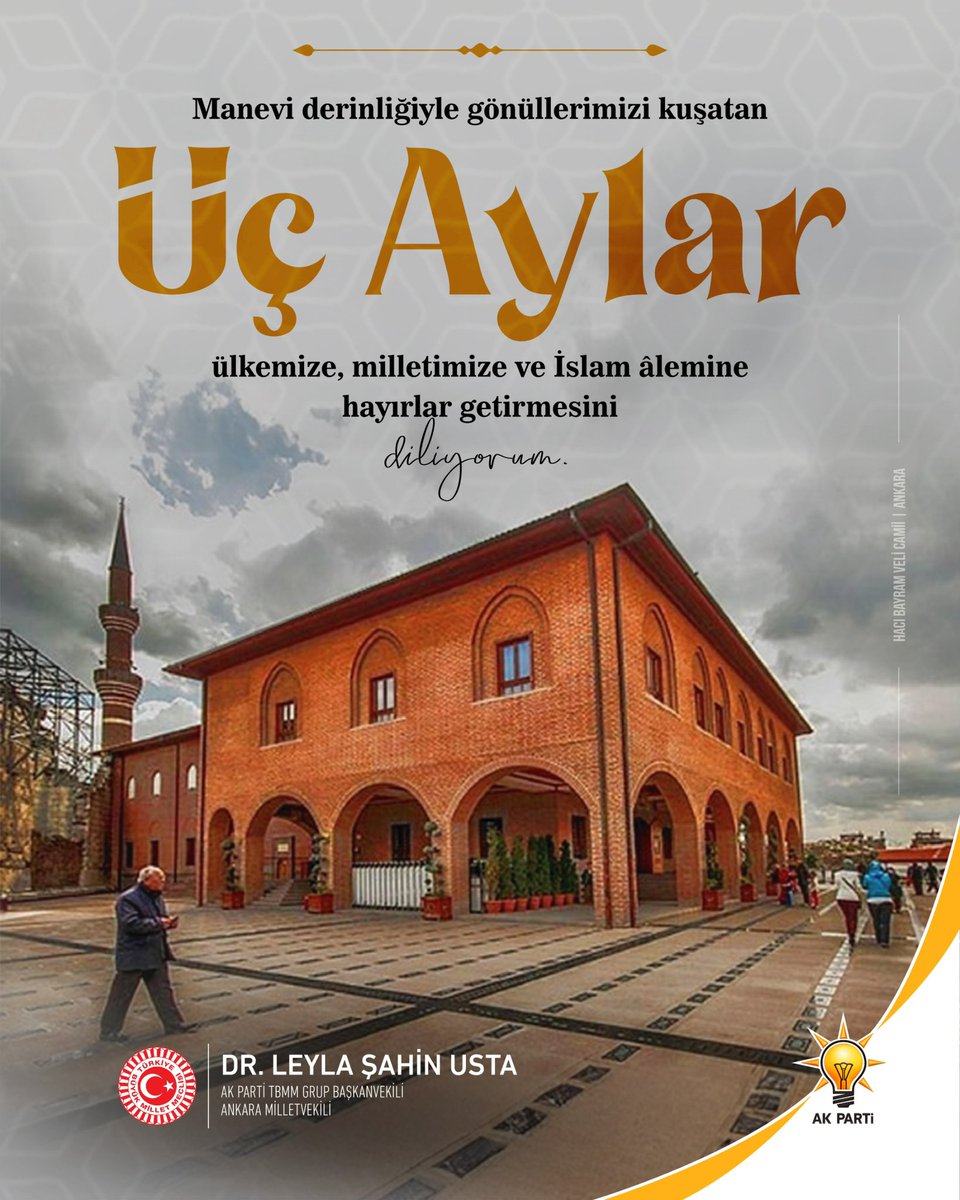 Manevi derinliğiyle gönüllerimizi kuşatan Üç Aylar’ın; ülkemize, milletimize ve İslam âlemine hayırlar getirmesini diliyorum.