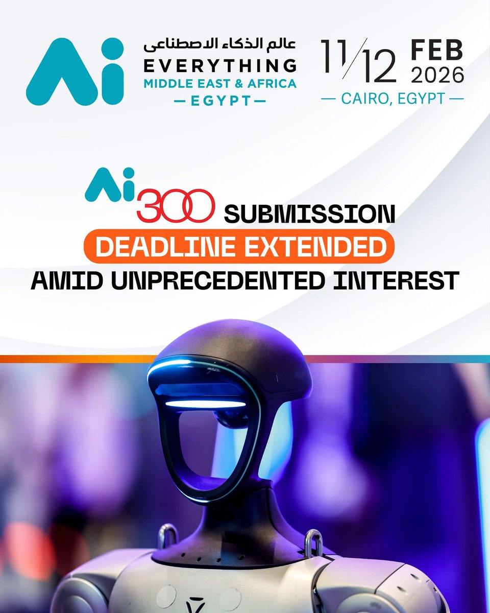 Due to high demand, applications for #AI300 are now open until 2 January.

AI300 brings together 300 AI-first startups in Egypt for visibility and selection as part of AI Everything MEA Egypt.

Final chance to apply ⬇️
innovate.expandnorthstar.com/en/challenges/…

#AIEverythingMEAEgypt