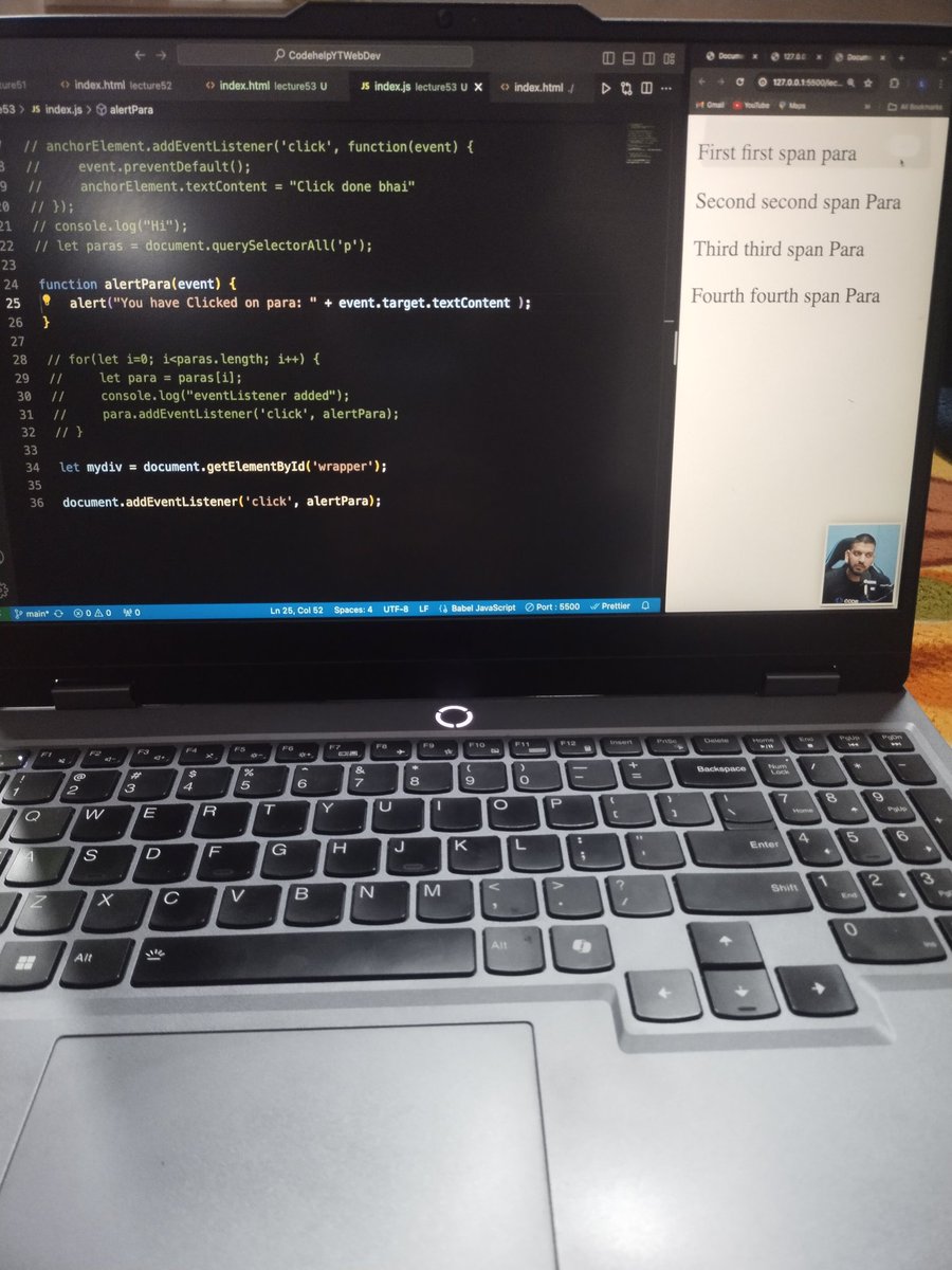 SharmaSumi96054's tweet image. Day 19 — 100 Day Coding Challenge
Today I learned about Events &amp;amp; Event Listeners:
• What events are
• How listeners work
• Handling user actions with JS
This is where interactivity really starts 🚀
#100DaysCodingChallenge #WebDev