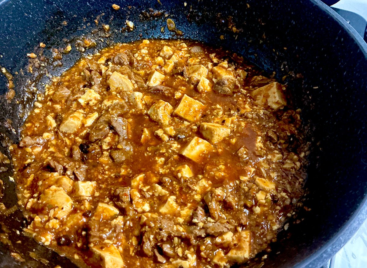味坊レシピ本届いたので羊麻婆豆腐作った🐑 