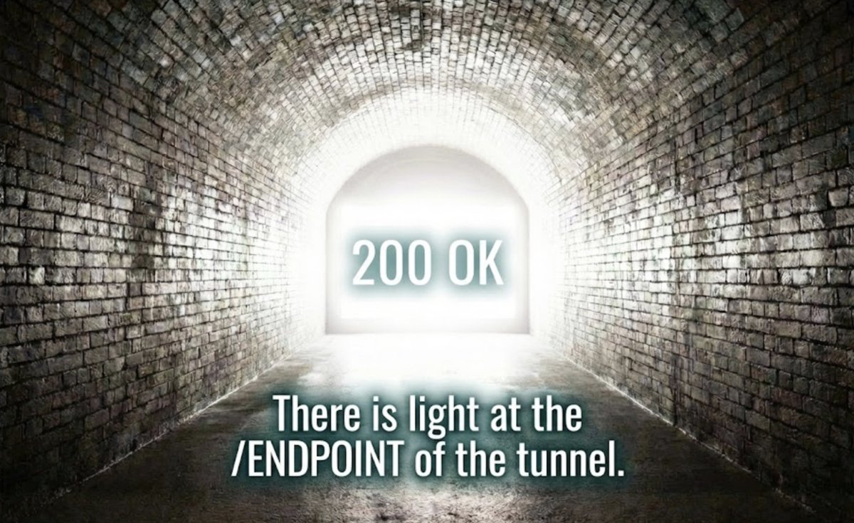 TheITInkPoet's tweet photo. There is always a light at the /ENDPOINT of the tunnel🕯️
Keep building. Your destination is a robust, scalable API that stands the test of time. Don't let the errors dim your focus. Your 200 OK breakthrough is coming🚀
#Microservices #API #DeveloperMotivation #DevLife #DeveloperHumor