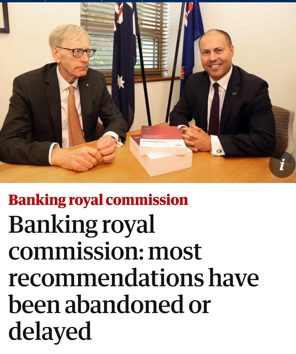 TerryDavoren's tweet image. Nobody was sent to gaol after #robodebtRC or #bankingRC, so what’s the point? Our next Royal Commission should be looking into #FrydenbergKeeper. #auspol