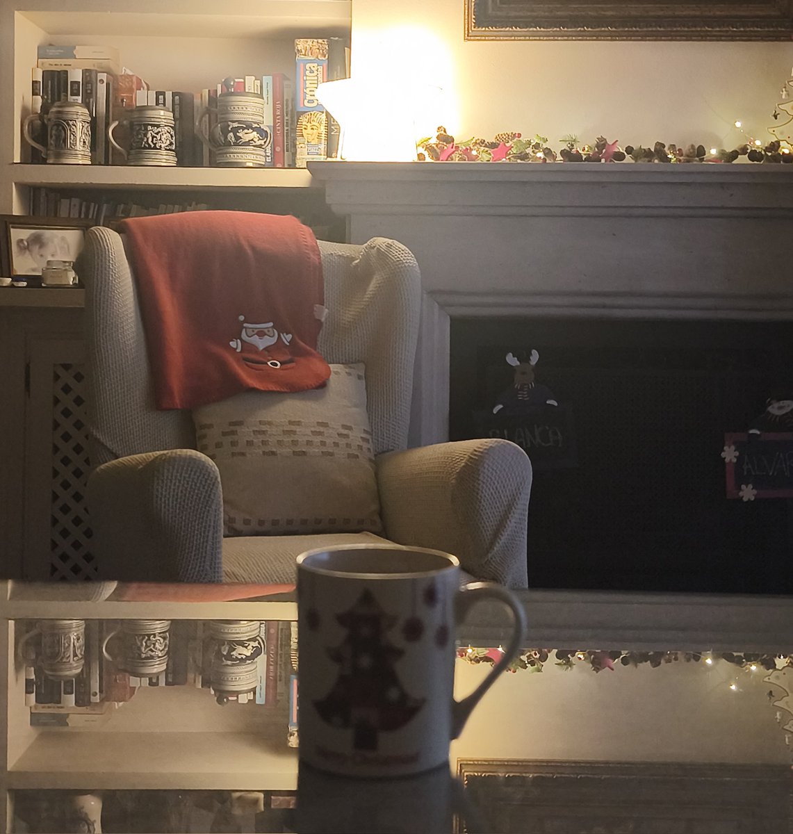 La mañana se queda quieta
La luz entra despacio
se posa en los lomos de los libros,
en la tela cansada del sillón, en la taza que guarda un resto de café
La calma de un invierno educado, 
el milagro de que todo siga en su sitio el tiempo suficiente
Que hoy tampoco se rompa nada🤍