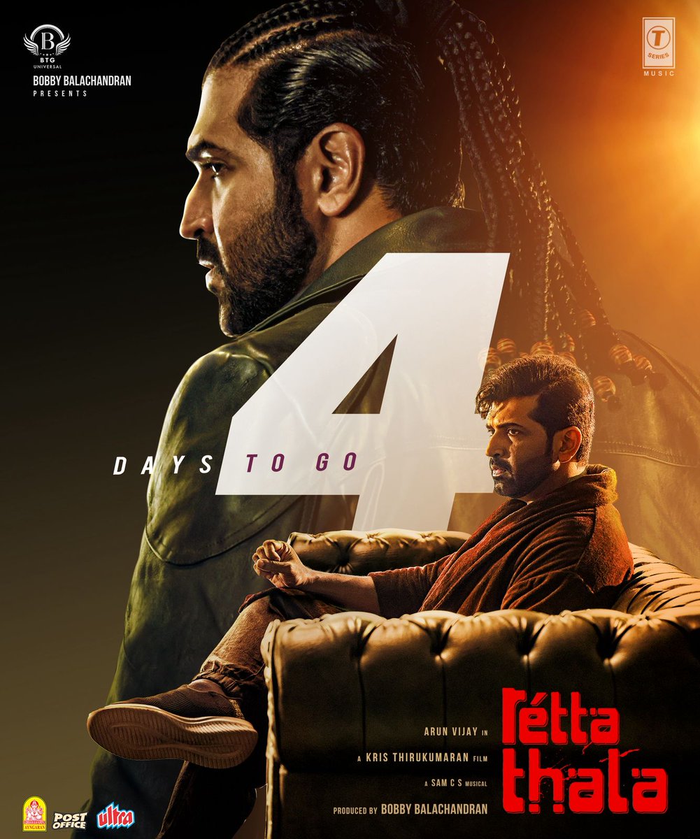 KrishmuraliD's tweet photo. Just 4️⃣ Days To Go for #RettaThala 
@arunvijayno1 anna 🤼‍♂️💥

#Christmas release 25.12.25🎞️

#AV #ArunVijay #RettaThalaFromDec25 https://t.co/aVuPbUEGdb