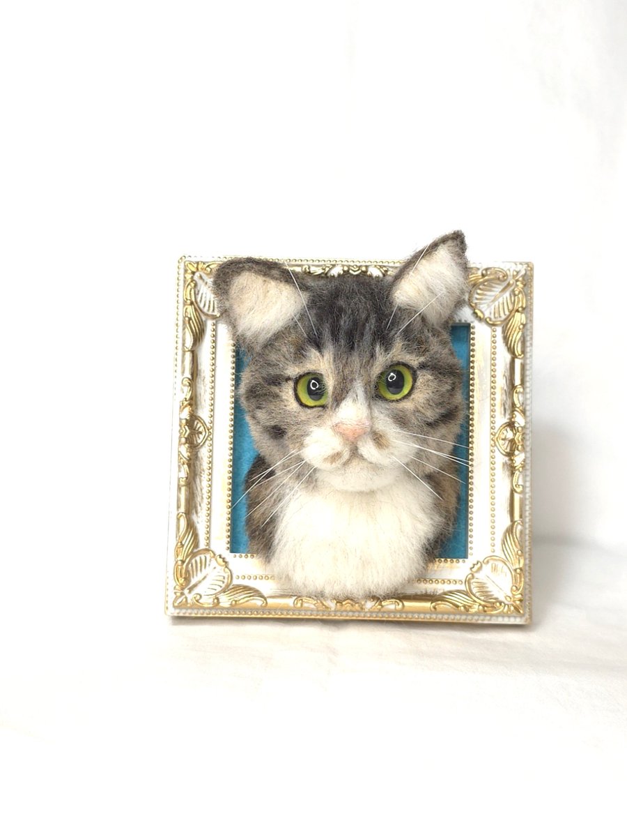 羊毛フェルトの猫ちゃんが完成しました🐾お写真を参考にしながら